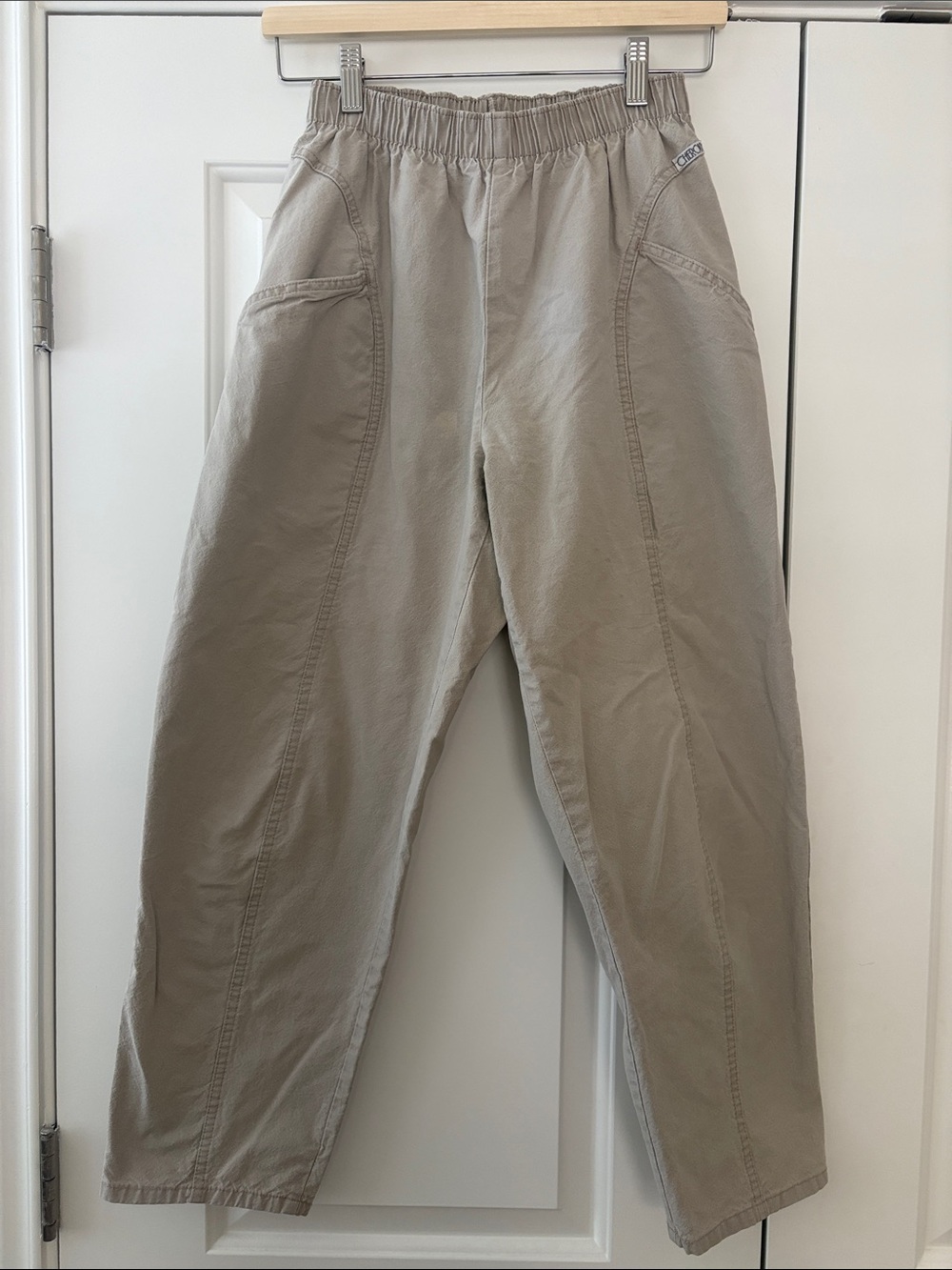 Cherokee Women’s Elastic-Waist Pants in Light Khaki